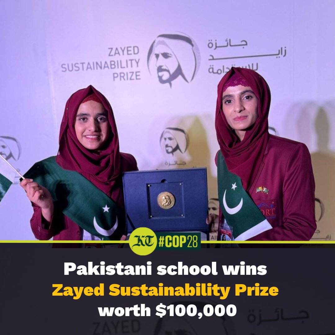 #COP28: A project for setting up #waterfiltrationplants and sensor taps to minimise water wastage and #organicfarming at a school in #Pakistan was awarded the esteemed #ZayedSustainabilityPrize, securing the title of the top Global School in #South Asia.

khaleejtimes.com/uae/uae-water-…