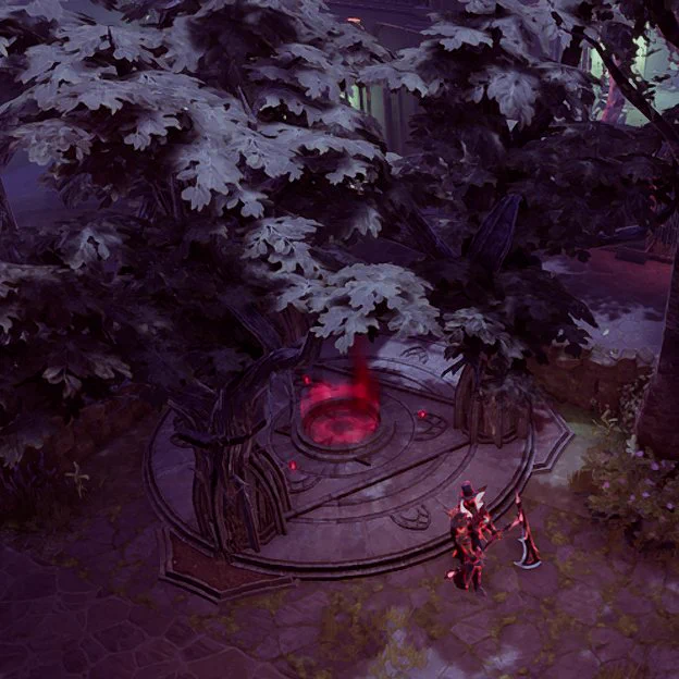 V Rising decoration tip! You can grow trees inside of structures like Shards and Teleporters! The shade prevents my vampire from combusting :)