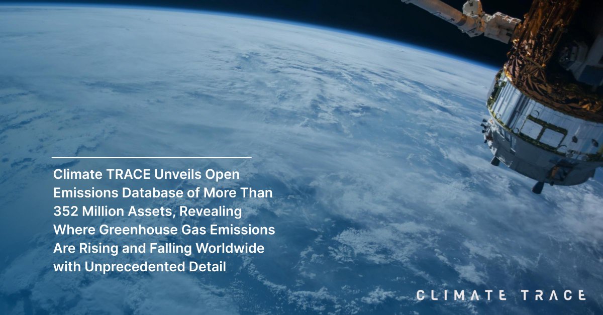 We've worked tirelessly toward this moment. Our expanded database is here, featuring GHG #emissionsdata for more than 352M assets — a 4,400x increase compared to the previous inventory.

Read more: bit.ly/3GrO0lC
Explore the data: climatetrace.org

#climatedata