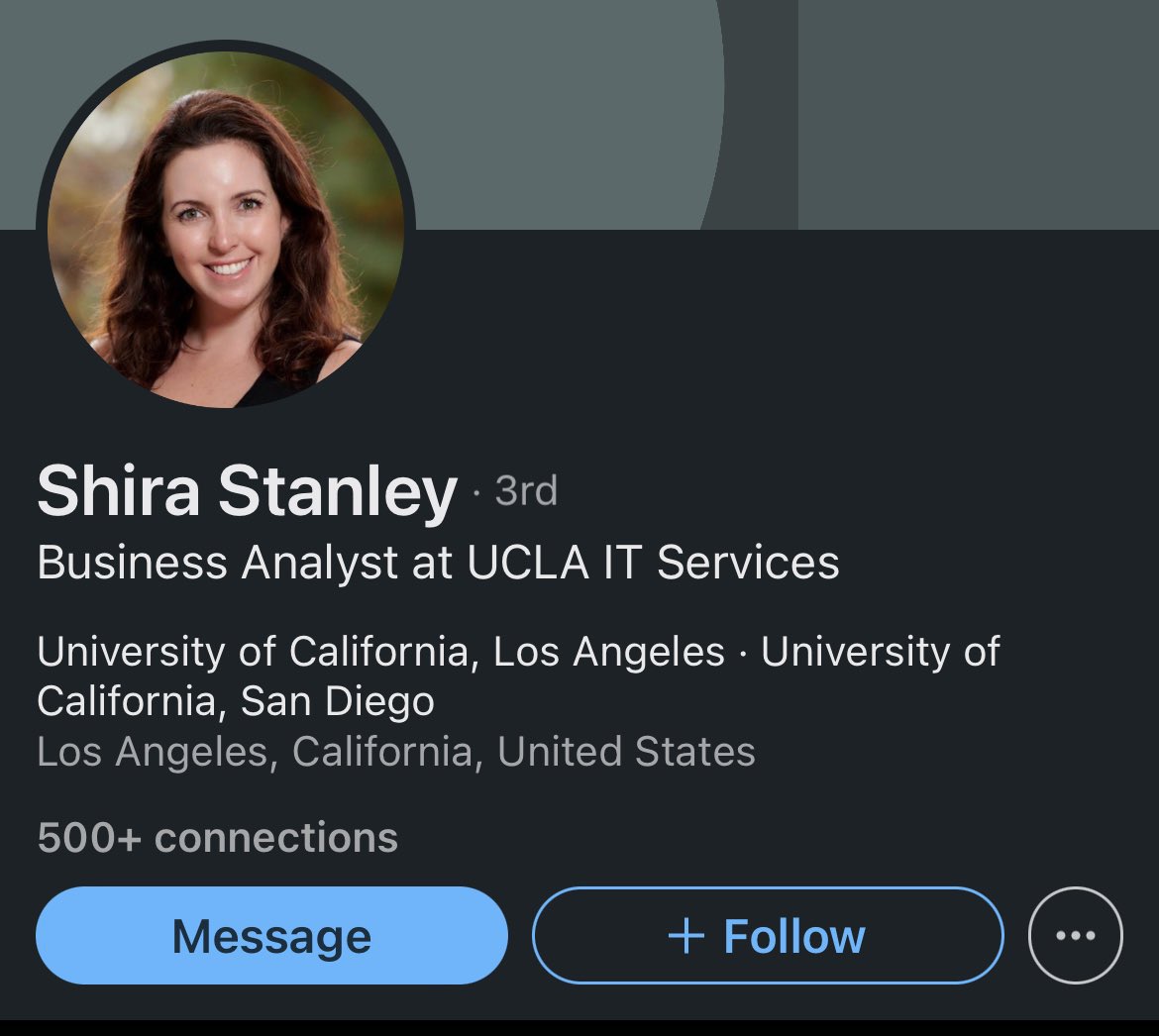 “Tell me again why we shouldn’t obliterate Gaza and the West Bank? What is there to save there?”

Shira Stanley is a business analyst at @UCLA IT Services… and an advocate of ethnic cleansing.

To express your concerns:

Office of the Chancellor:
📧 chancellor@ucla.edu

Deputy