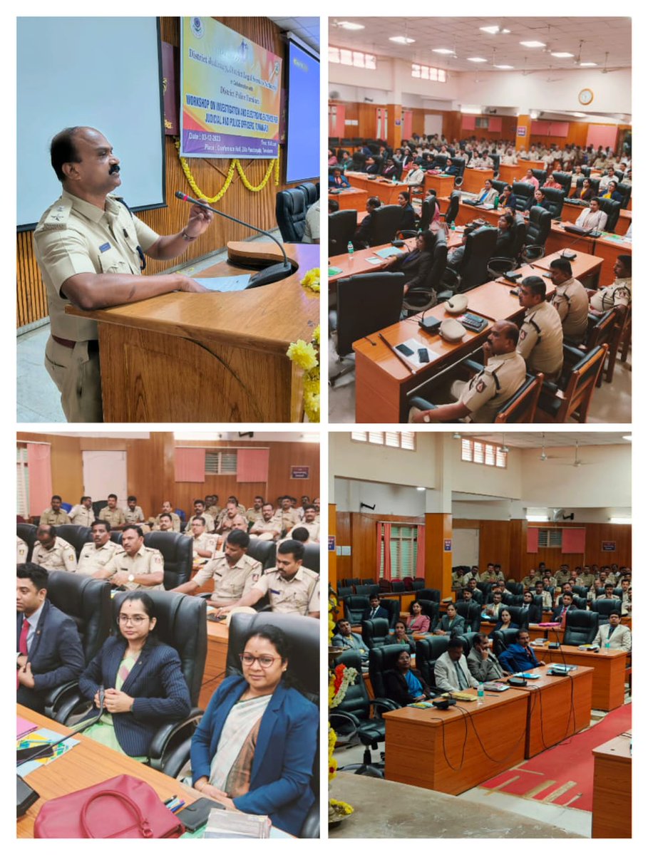 ಇಂದು ಜಿಲ್ಲಾ ಕಾನೂನು ಸೇವೆಗಳ ಪ್ರಾಧಿಕಾರ ಮತ್ತು ಪೊಲೀಸ್ ಇಲಾಖೆಯ ಜಂಟಿ ಸಹಭಾಗಿತ್ವದಲ್ಲಿ ನ್ಯಾಯಾಂಗ ಮತ್ತು ಪೊಲೀಸ್ಅಧಿಕಾರಿಗಳಿಗೆ ತನಿಖೆ ಮತ್ತು ಎಲೆಕ್ಟ್ರಾನಿಕ್ ಸಾಕ್ಷ್ಯಗಳ ಕುರಿತು ನಡೆಸಲಾದ ಒಂದು ದಿನದ ಕಾರ್ಯಾಗಾರದಲ್ಲಿ ಭಾಗಹಿಸಲಾಯಿತು.ಕಾರ್ಯಗಾರದಲ್ಲಿ ಕಾನೂನು ಹಾಗೂ ಪೊಲೀಸ್ಇಲಾಖೆ ಅಧಿಕಾರಿಗಳು ಹಾಗೂ ಸಿಬ್ಬಂದಿಯವರು ಉಪಸ್ಥಿತರಿದ್ದರು