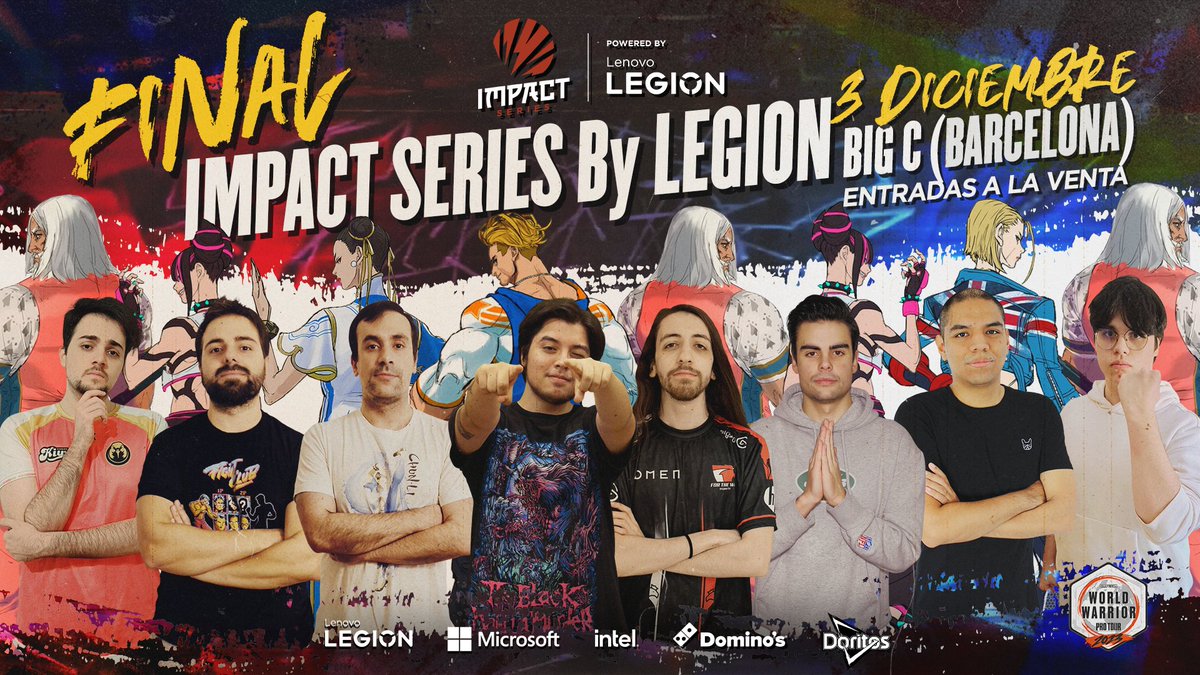 Todo apunto para arrancar con la FINAL de la #IMPACTbyLEGION 💪😃

Estás a tiempo de comprar tu entrada, venir a verlo en directo, jugar freeplays y entrar en el sorteo de un monitor LEGION 🖥️

🎟️impactseries.koobin.com
⏰Abrimos puertas 15:00
📍<a href="/wearebigc/">Big C</a> (BCN)

<a href="/CapcomFighters/">Capcom Fighters</a>