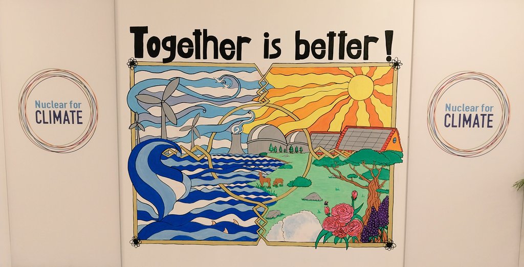 Nuclear4Climate's tweet photo. 🤩🎉 Let's celebrate one more day at @COP28_UAE with this masterpiece, painted at our booth by @JDRagones!
📍Come to visit us! B7, Building88, 2nd floor.
#TogetherIsBetter, to achieve #NetZero, for a decarbonised #future!
#Nuclear4Climate #CleanEnergy4All #COP28 https://t.co/I8oYCXts7w