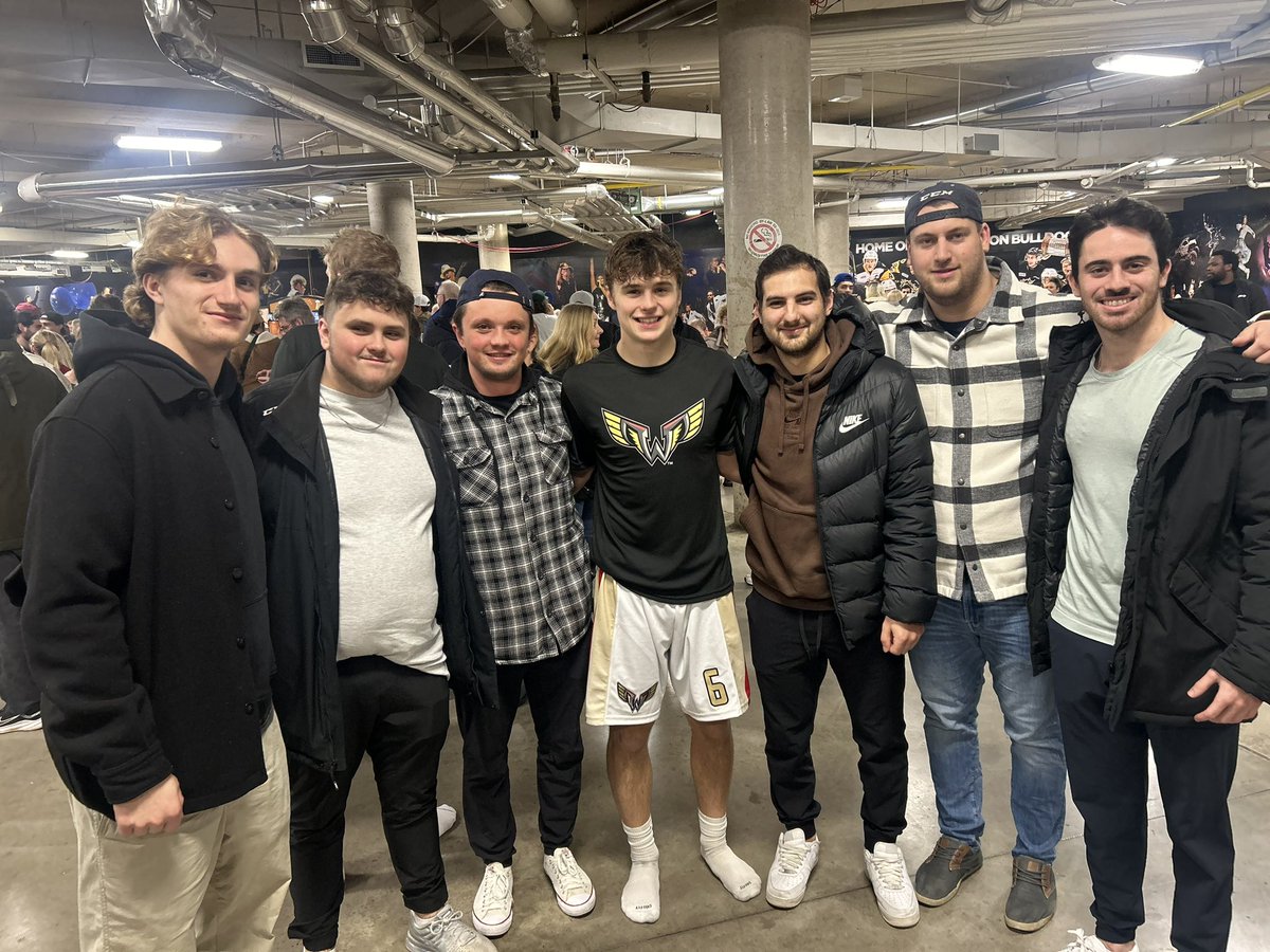A group of Former &amp; Current Falcons got together to watch Mitch Armstrong’s NLL game against the Toronto Rock last night! Army also scored his first goal in front of so many of his friends and family. Congrats, Army! #OnceAFalcon