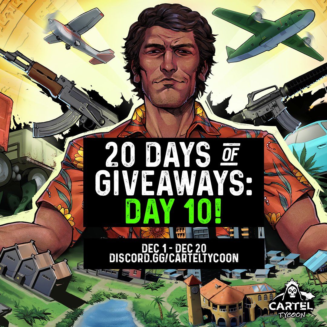 We're celebrating Day 10 of 20 Days of Giveaways by giving away Cartel Tycoon: Anniversary Edition (Cartel Tycoon + all DLCs) to one lucky winner 😱 🎁 

Head to ⁠the giveaway channel on our Discord to take part in the giveaway! 🥳