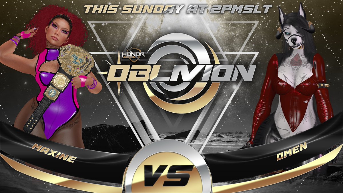 THIS MAIN EVENT IS GOING DOWN IN ONE HOUR AT #FURCHANTED 

That's right the Women's World Champion THE LEGENDAY MAXINE will be taking on the rising dominant sensation seeping the HPW nation... the Hell Hound OMEN!

Find out who wins HERE at 2pmSLT:
maps.secondlife.com/secondlife/Res…