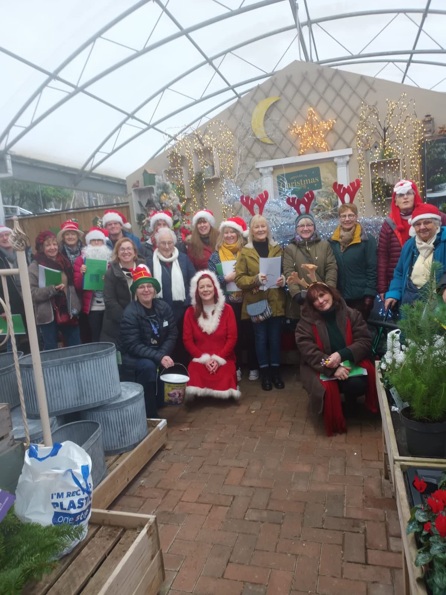 Great fun was had by our volunteers who were joined by some members of Sevenoaks Soul Train Choir to raise the roof of @Notcuttsuk in Pembury while collecting donations!