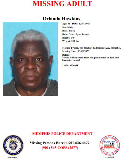 Have you seen Orlando Hawkins?
Report #2312023720ME
