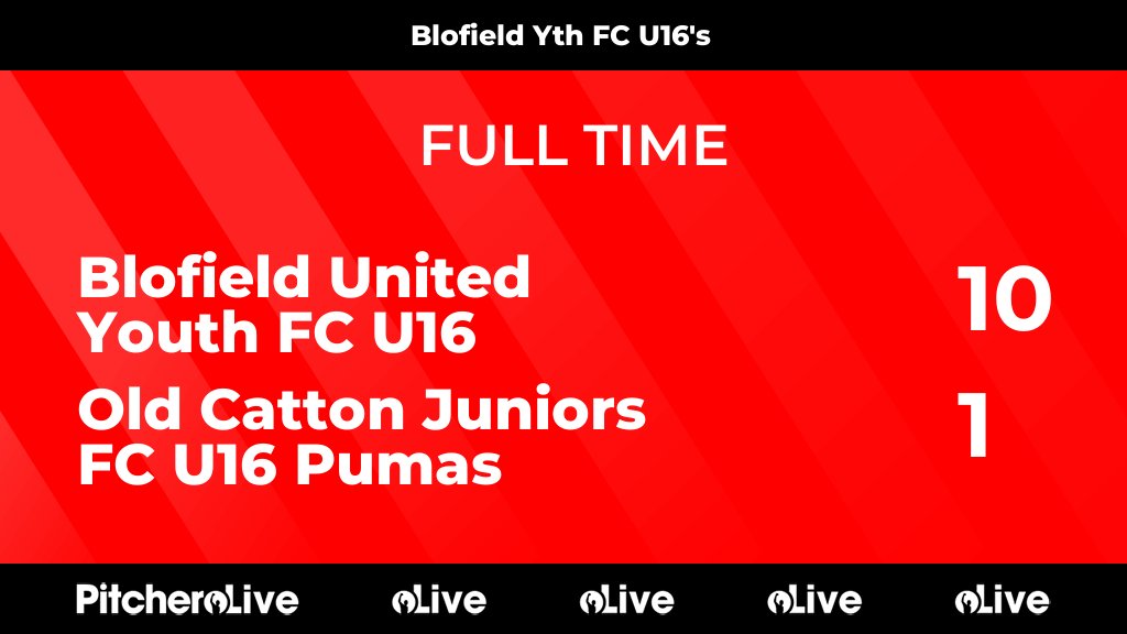 BlofieldFc's tweet photo. FULL TIME: Blofield United Youth FC U16 10 - 1 Old Catton Juniors FC U16 Pumas
#BLOOLD #Pitchero
https://t.co/Qx44J3hQ7P https://t.co/o24lpClJhF