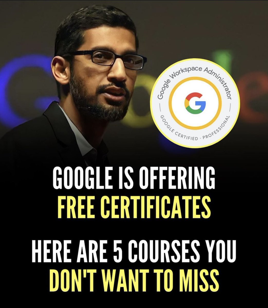 LimitlessLif3's tweet photo. 5 FREE Google Courses to Make You Wealthy. 

                                     - thread https://t.co/Ll1nvHKHy4