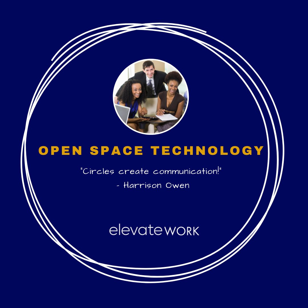 OSTonline's tweet photo. "Circles create communication!" - Harrison Owen #OpenSpaceTechnology #quote #leadership #leadershipquote #elevatework https://t.co/wrbHTjOfDC