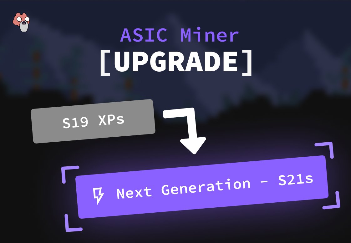 The Kingdom is getting an upgrade ⛏️ We will be transitioning from S19 XPs to the next generation of miners, #S21s This will help secure the Kingdom for the long term 👑 #UtilityNFT