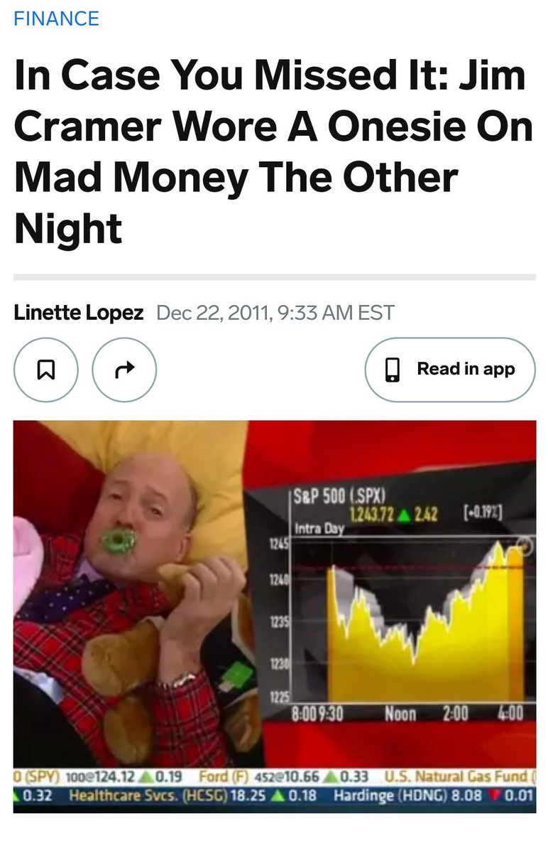 hippie_funny's tweet image. #AMC #Apes bringing awareness to the ppl #ExposeThemAll
Stranger than fiction
The World Is A Stage
IMO 2011 Jim Cramer went through an illuminati humiliation ritual, allowing Con Artist 2️⃣ keep job misguiding the masses money 💸 Blatant admission of stock market manipulation
