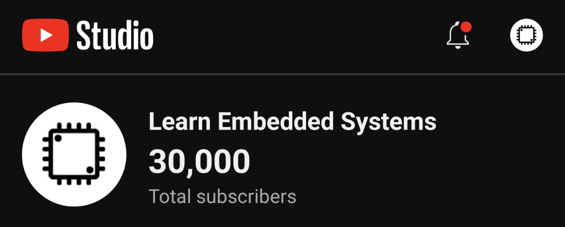 LearnEmbeddedYT's tweet image. When I started my YouTube channel I would never have thought so many people would listen to me drone on about programming and microcontrollers! Thank you so much for 30K subscribers and all the support.

Plenty of videos to come before the end of the year! Stay tuned...