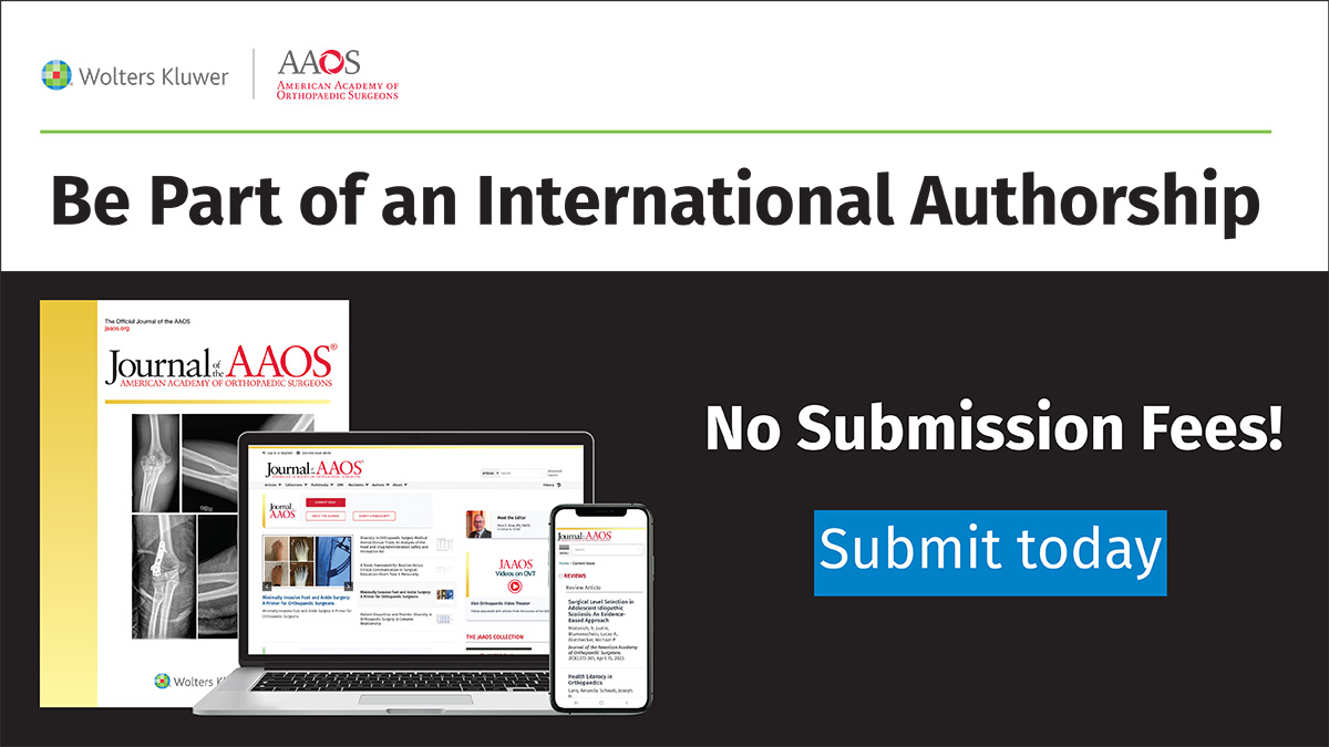 Publish in JAAOS - no submission fees! #authorsubmissions ow.ly/cPnr50QgR6U @OfficialJAAOS