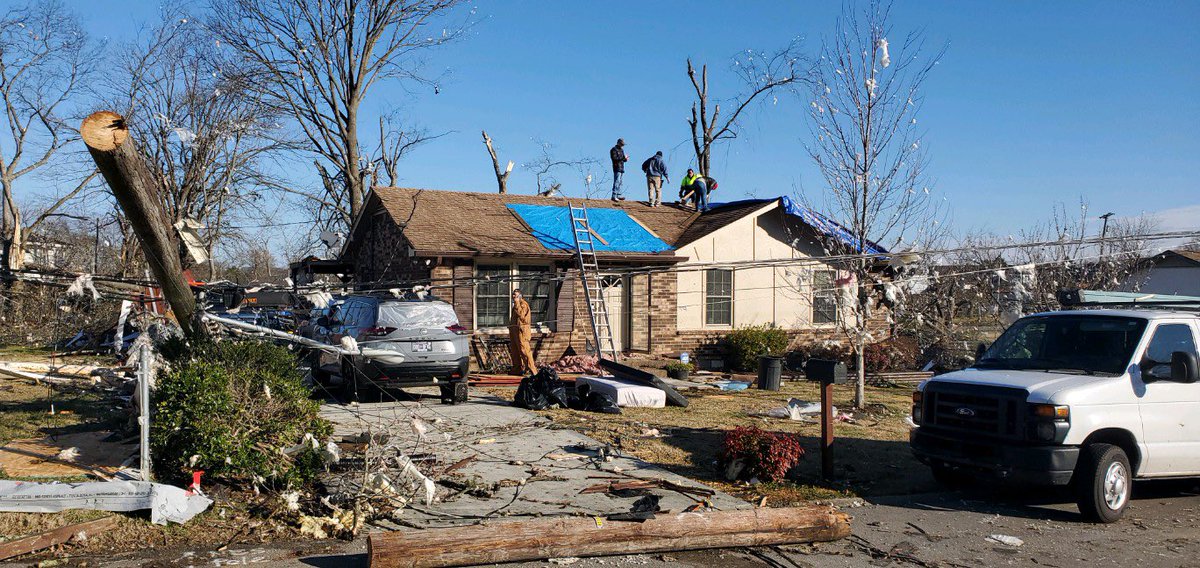 bluechiprestore's tweet photo. We are on the scene in #Madison today. If anyone needs assistance please call us at 615-832-5300. Please share 

#NashvilleTornado2023 #hendersonville #nashville #tornado #stormdamage #emergencyservice https://t.co/rLaUjdROml