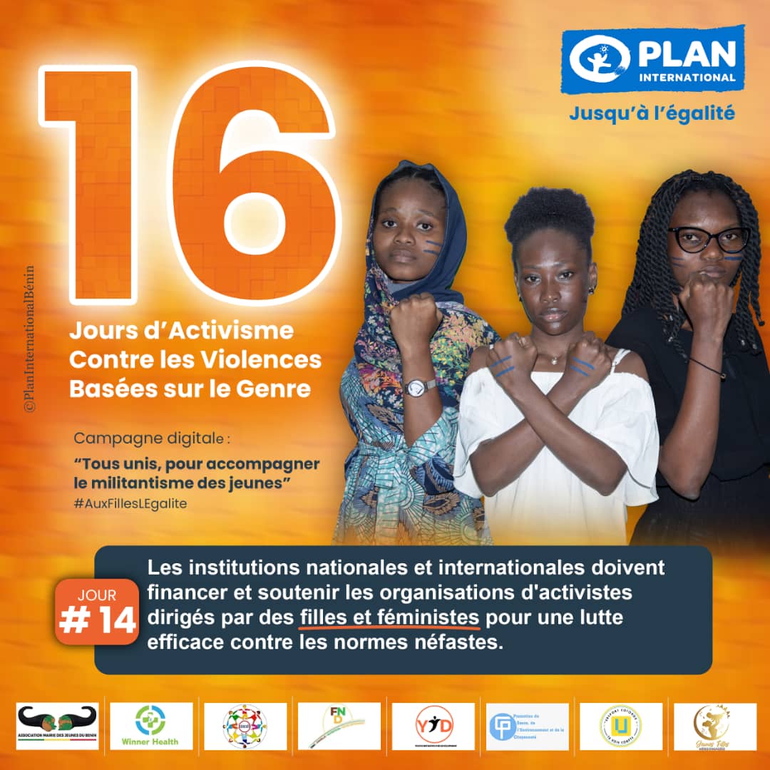 #16DaysofActivism contre les #VBG
#J14
"Les institutions nationales et internationales doivent financer et soutenir les organisations d'activistes dirigées par les filles et #féministes pour une lutte efficace contre les normes néfastes.