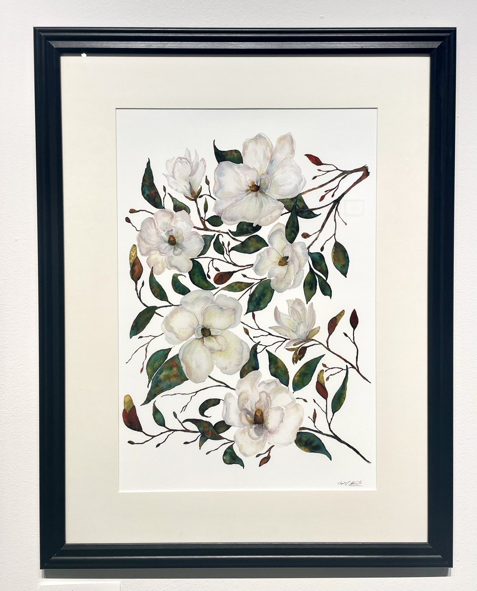 Magnolia represents the love of nature. Did you know there was once a legend that the scent of the flower was so strong that it could fatally overpower someone? Best play it safe and buy the print instead 😂

@kellyedwardsart 

#carmelny #northernwestchester #art #affordableart