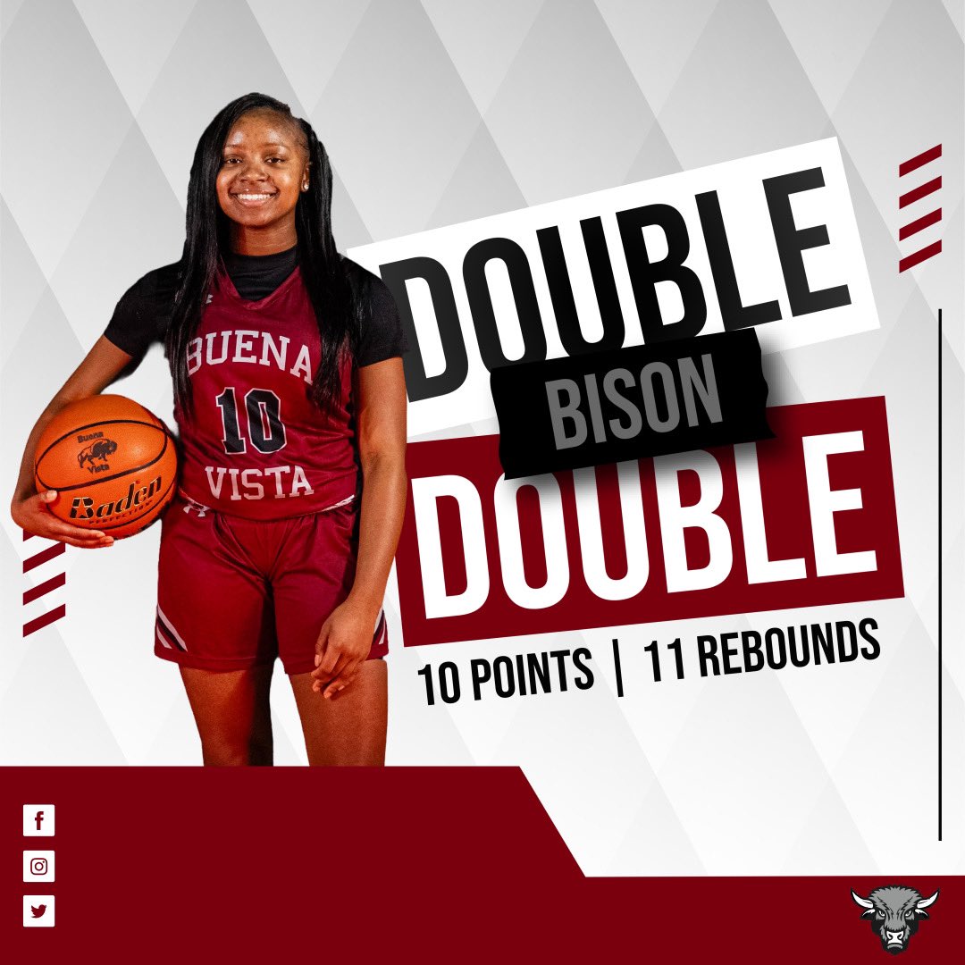 OPS_BVHSGirlsBB's tweet photo. ❗️BISON DOUBLE DOUBLE❗️

Evans and Townsend both record their first double-doubles of the season during opening weekend of conference play 🏀

Da’Shia Evans: 10pts, 11reb vs. Burke
@zaria_townsend: 16pts, 10reb vs. South

#LeaveALegacy x #HornsUp https://t.co/pOwtYZIflU