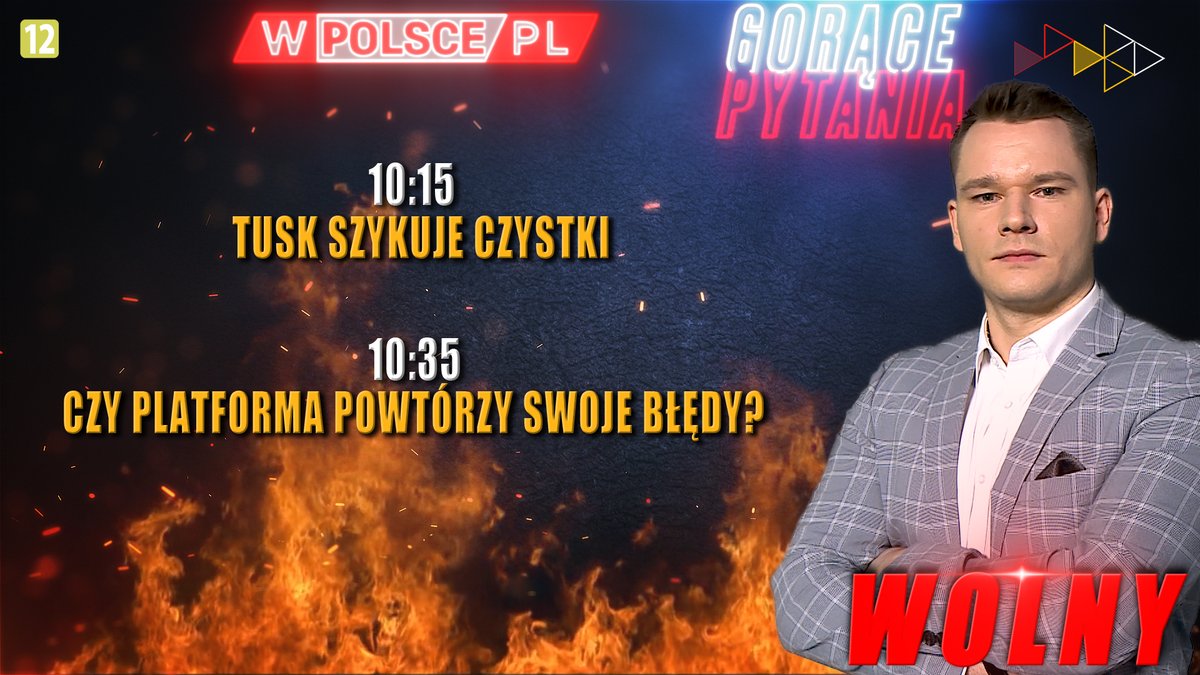 #ZapowiedziWPolscepl
#GorącePytania

Gośćmi <a href="/MaciejFreeWolny/">Maciej Wolny</a> będą:

10:15 <a href="/r_czarnecki/">Ryszard Czarnecki</a>, europoseł <a href="/pisorgpl/">Prawo i Sprawiedliwość</a> 
10:35 <a href="/elz_zielinska/">Elżbieta Zielińska</a>, <a href="/pisorgpl/">Prawo i Sprawiedliwość</a> oraz <a href="/Joanna_Senyszyn/">Joanna Senyszyn</a>, <a href="/LewicaDemokrat/">Lewica Demokratyczna</a>