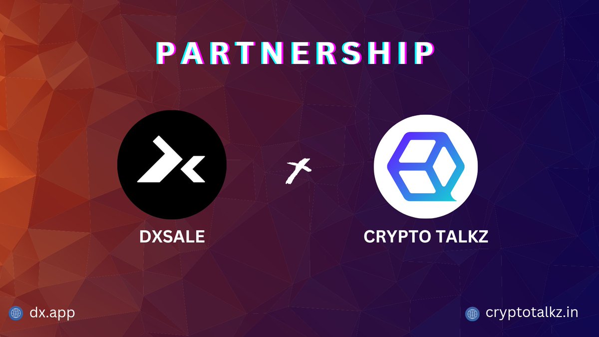 ✨ Thrilled and honored to share the exciting news that Crypto Talkz has formed a Strategic Partnership with @dxsale DxSale is a leading launchpad, token minting and liquidity locking platform that streamlines the process of creating, launching and locking tokens. The platform…