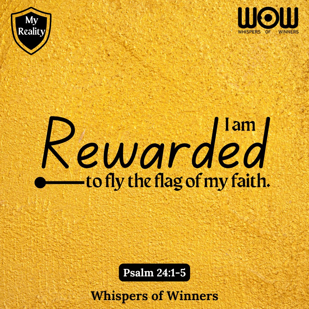 WinnersWhispers's tweet photo. Declare this:
I am sufficiently resourced to fulfil my divine purpose.
I am supernaturally refreshed to flourish in all seasons.
I am redeemed to flourish in hard times.
I am rewarded by God to fly the flag of my faith with joy.

#WhispersofWinners https://t.co/mA4GBMyQJh