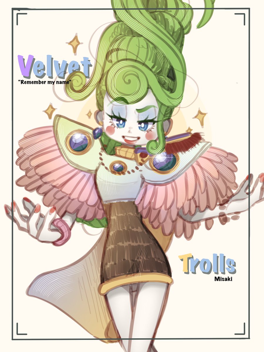 Misakii_Art's tweet image. If you watch “Trolls 3” you’ll know who this is eheheh~ 💚✨👏#Trolls3
