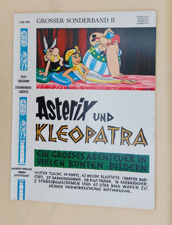 #Asterix und Kleopatra erschien 1963 in Frankreich als 6. Abenteuer. In Deutschland wurden die Geschichten der Ausgaben 2 bis 7 in einer anderen Reihenfolge veröffentlicht, Kleopatra ist deshalb schon Ausgabe 2. Weitere erstaunliche Fakten zu Asterix und Kleopatra in 5 Teilen.🧵