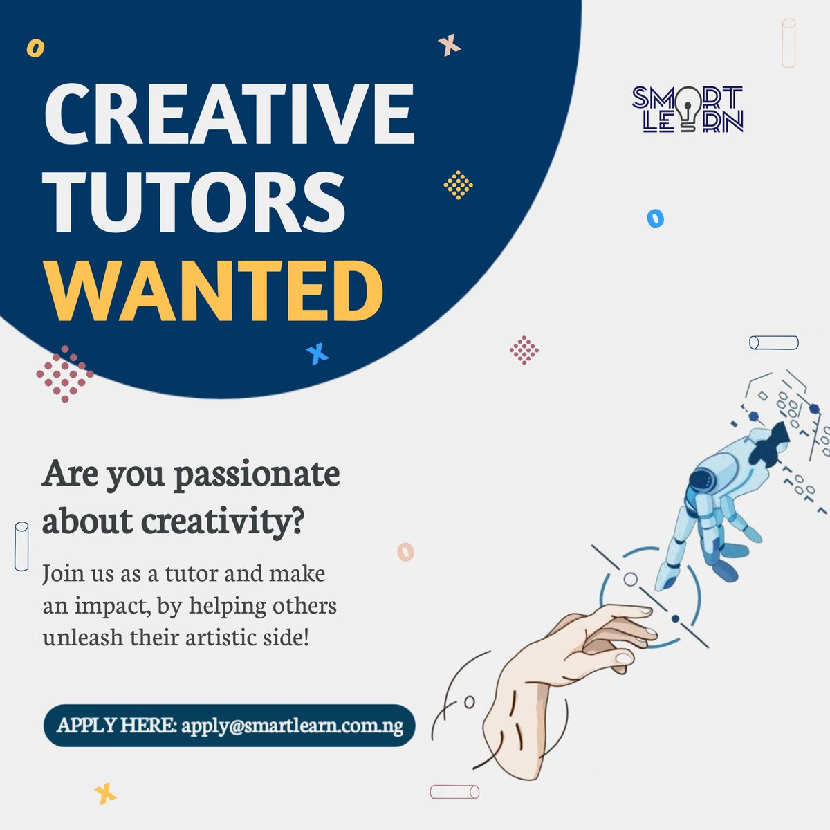 SmartLearnNG's tweet photo. Stand a chance to make money  with your skills🤩🔥🔥🔥 to  become a tutor Click the link below 👇👇 to apply https://t.co/3C5ELjUGGQ or send us a mail apply@smartlearn.com.ng https://t.co/F1YO971ihU