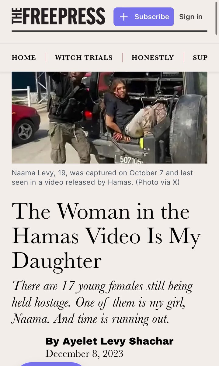 "Naama is only 19, but she’ll always be my baby girl. A girl who truly believes in the good of all people. She enjoys athletics and dreams of a career in diplomacy, and her greatest passion is helping those in need. 

Time is running out for Naama Levy, who was last seen covered