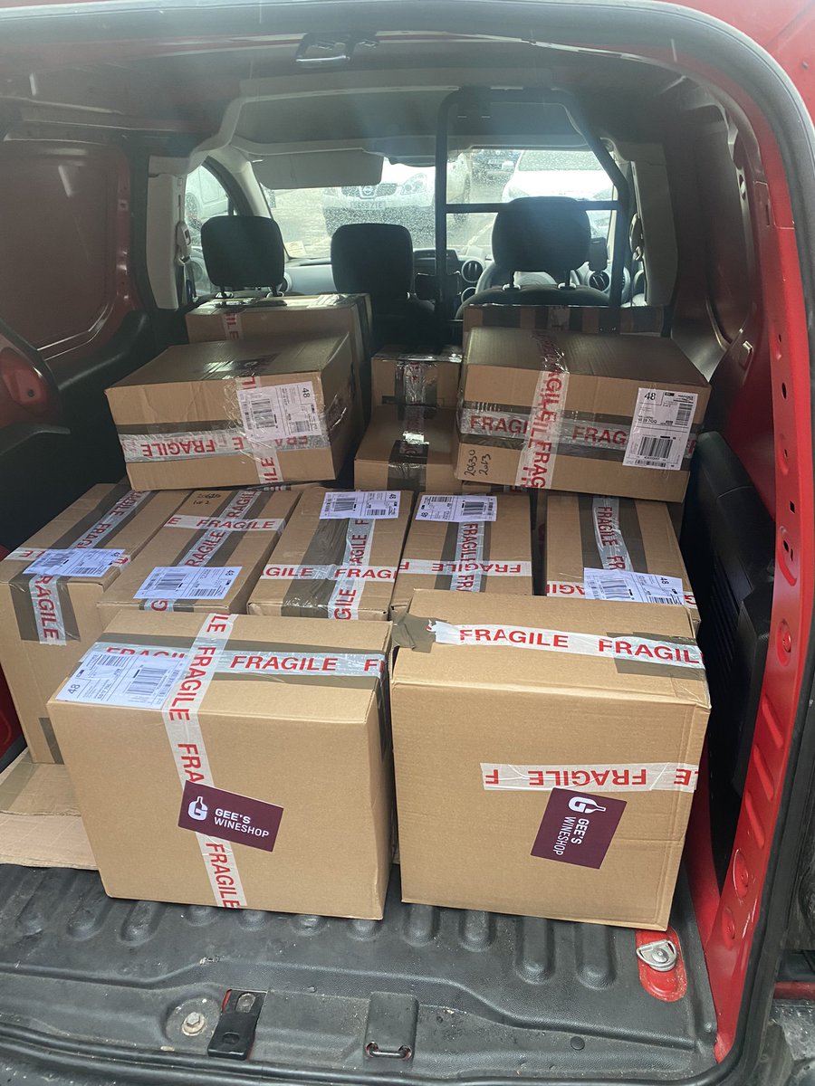 Another “wee” load on its way this morning from geeswineshop.com.