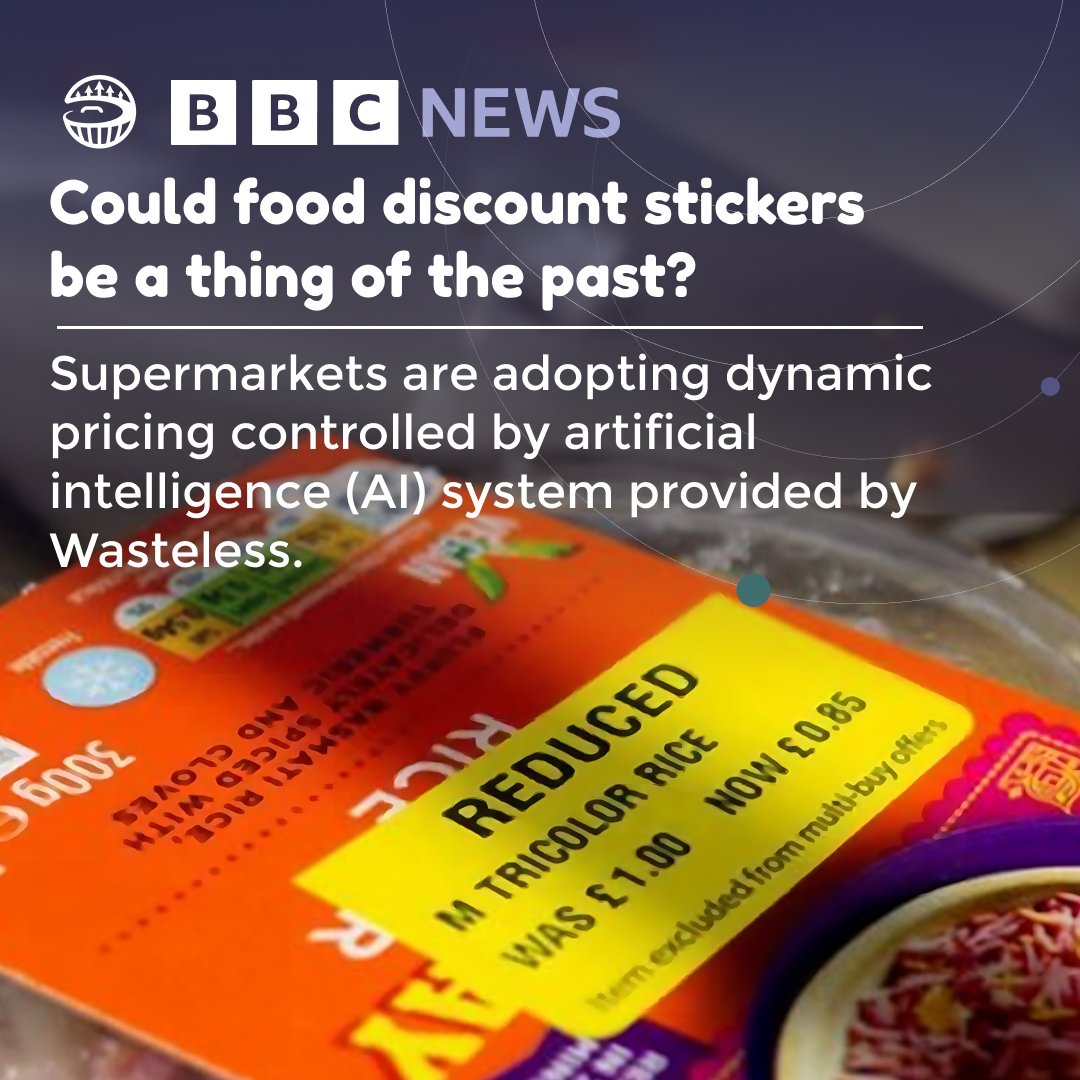 BBC believes Wasteless is transforming the old norm of discount stickers into a thing of the past. The new norm: AI-enabled dynamic pricing.  Story: bbc.com/news/business-… #bbc #wasteless