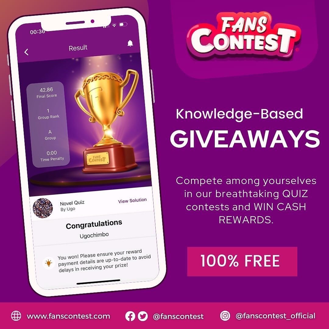 fanscontest's tweet photo. Coming Up Tonight @ 8PM

- Football Quiz Contest.

N5,000 for 2 Winners 💪🏾💪🏾

Participation is FREE and only possible via our mobile app.

Android: https://t.co/lQQCZAQCG6

iOS: https://t.co/eKBNrelTC0

#fanscontest #giveaway #quiz #contests #football #fans #reward #Nigeria https://t.co/XRZQ446ual