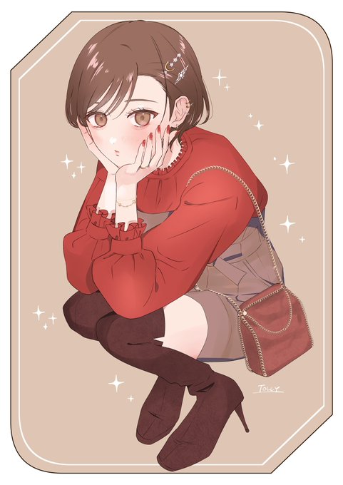 去年アイコンに使ってためーちゃん手直しした もう寒くなっちゃったけど秋のデート服妄想……  #MEIKO