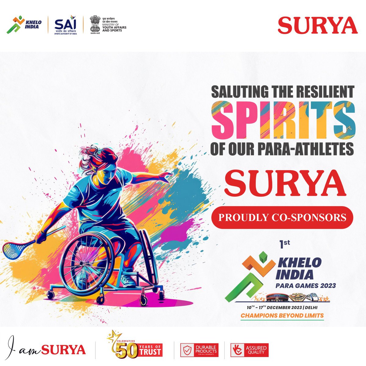 SuryaPipes's tweet photo. Can you feel the passion in the air? Our para-athletes are ready to redefine the determination and sporting excellence in 1st Khelo India Para Games

#kheloindiaparagames 
#kheloindia
#Praise4Para #sprits #saluting #athelets #khelo #passion #india https://t.co/1AxnTHcLOc