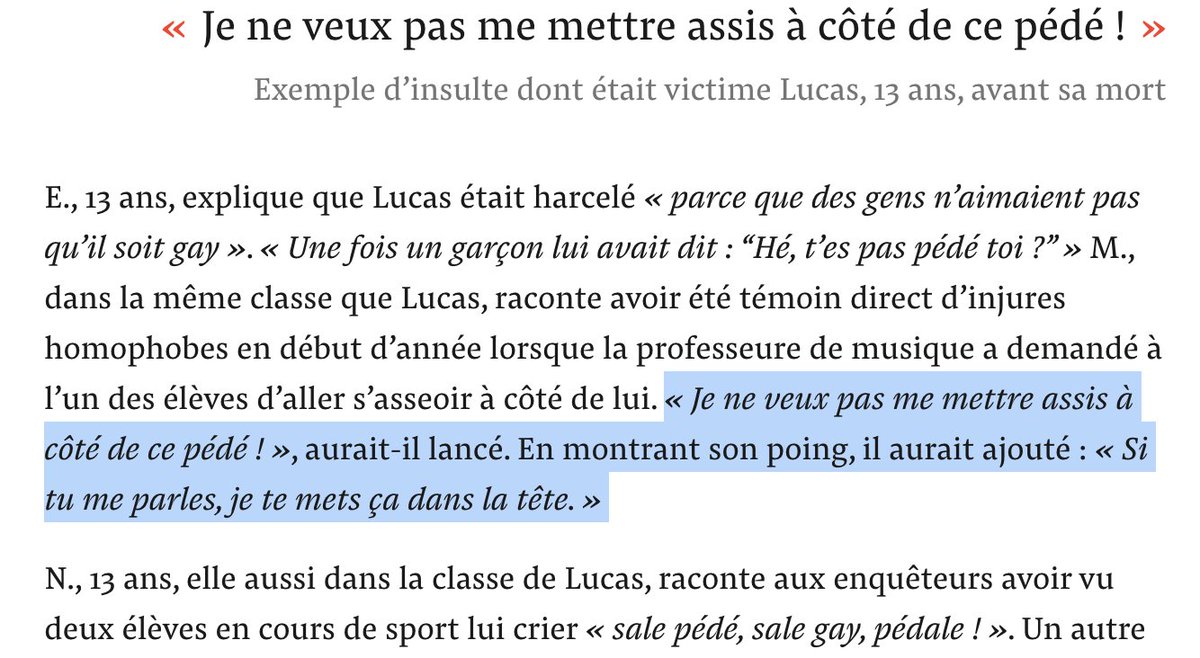davidperrotin's tweet photo. Le rectorat affirmait que Lucas avait été victime de harcèlement seulement quelques jours.
Mediapart révèle qu'il était victime d'injures homophobes durant toute sa scolarité. Des messages sur Tik Tok, une vidéo, et des conversations Snapchat le montrent https://t.co/L15UB1N8vo https://t.co/8Sj6vZNCBp