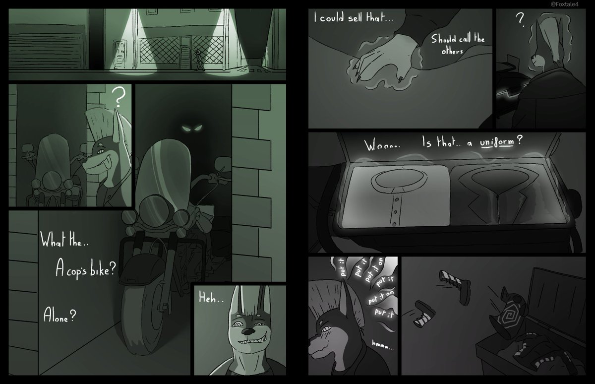 Foxtale4's tweet photo. My part of the trade with @KadeDrone 
Had lot of fun making this small comic.

Looks like this punk got back on the right track of life: order and service for the country. Who'll join him? https://t.co/7VaRsNCVAn