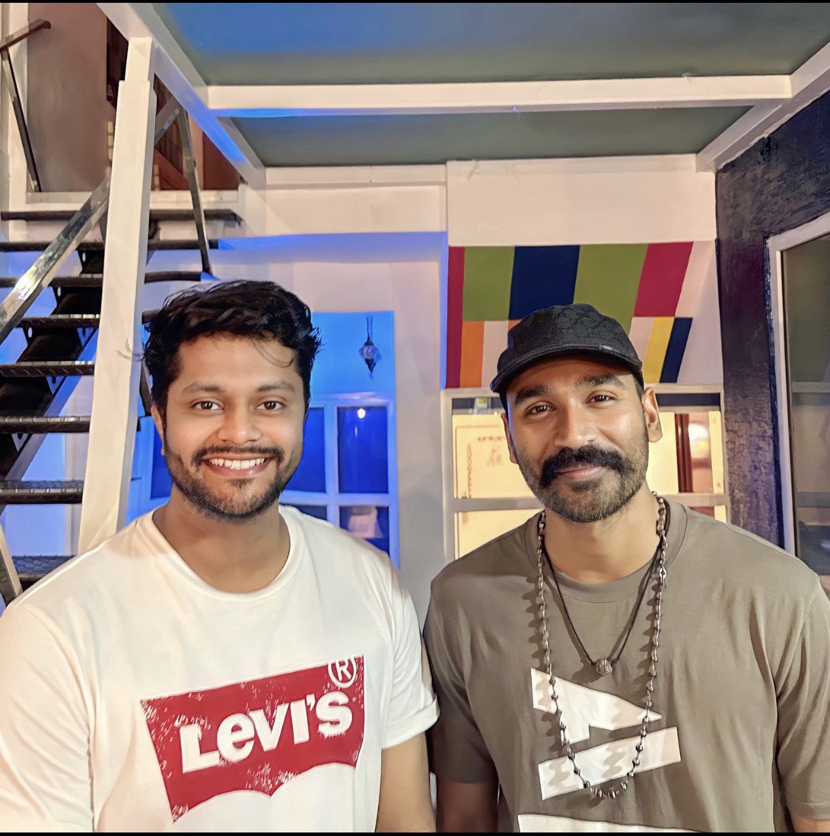The words 'Dream ,Hope ,Belief ,Hard work, Patience , Blessing , Magic ' captured in a photo – a moment with my idol @dhanushkraja Thank you sir, for being there for us. #NOVP - Second Single #Aalathey in the voice of Dhanush sir . Coming soon ❤️ #NanbanOruvanVanthaPiragu