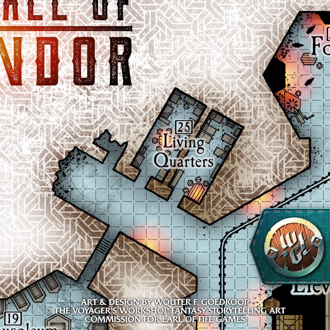 wfgWorkshop's tweet image. The Third Hall of Splendor, a top down #dungeonmap to be featured in Earl of Fife Games’s upcoming #ttrpg book Dungeons Deep and Caverns Old: Secrets of the Sacred Stone!

#fantasymaps #rpg #mapmaking #fantasyart #indiegame #dungeoncrawl #cartography #commission #noai