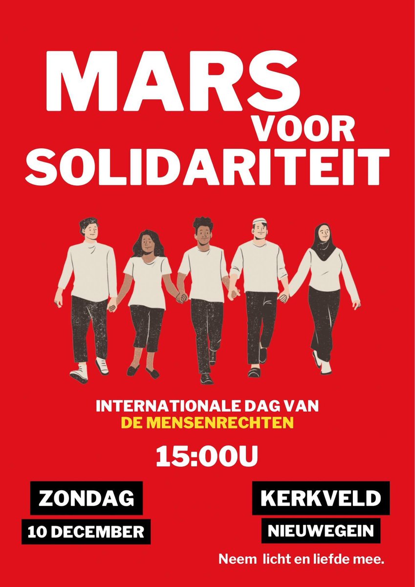 Vanmiddag wandelen we voor solidariteit in #Nieuwegein en heel Nederland! Sluit je ook aan? 15.00u vanaf het Kerkveld.