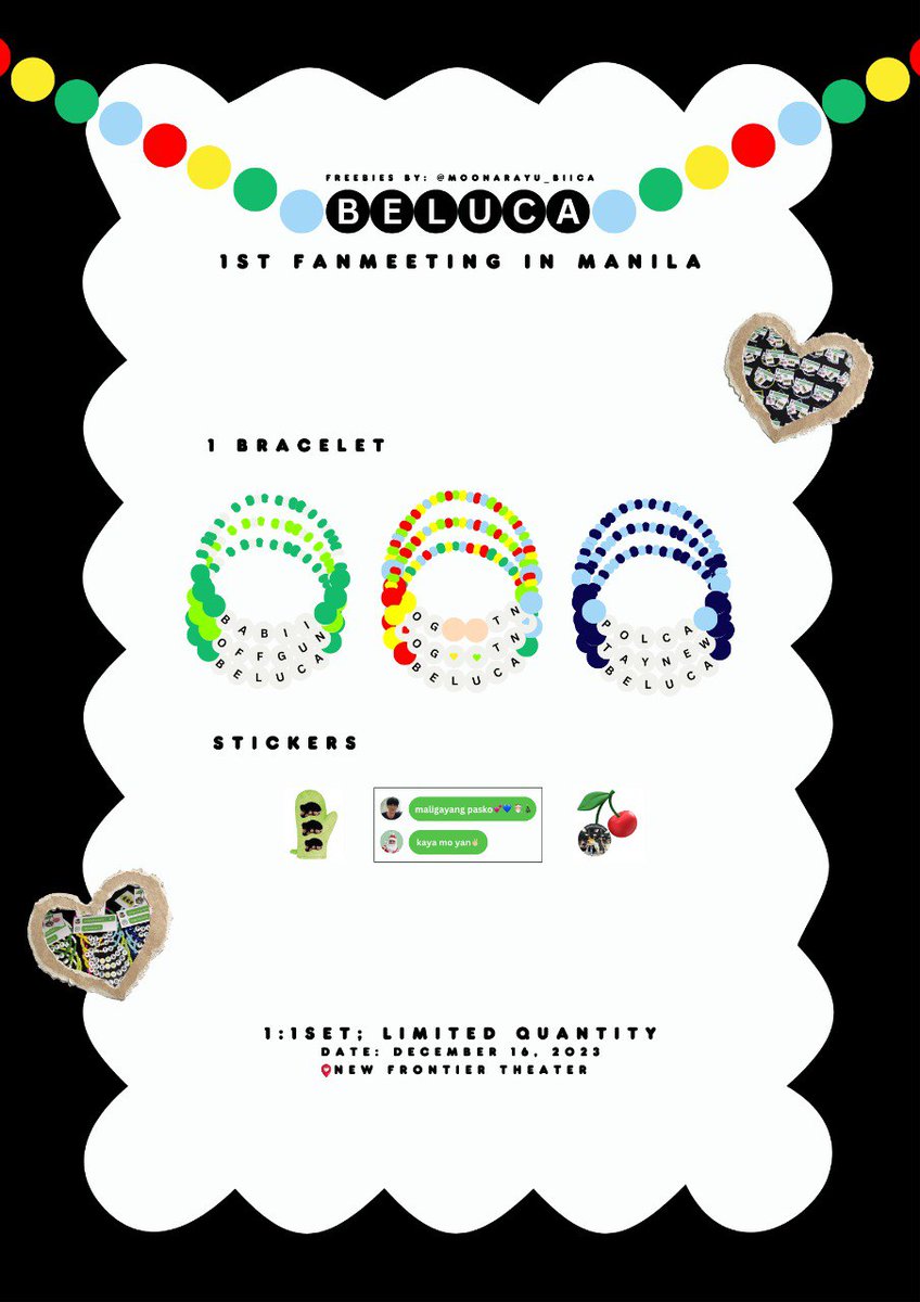moonarayu_biica's tweet photo. #BELUCA1stFMinManila  FREEBIES 💚💙

🌈 1:1 set; limited quantity
🌈 open for trades, just send a dm

just say "hi" when you see me. I'll roam around the venue, so see you when I see you! 🫣 https://t.co/QntU5BEivh