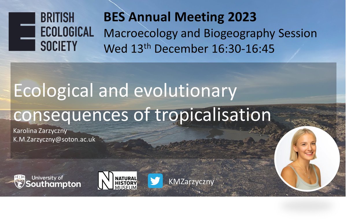 On Wednesday, I will be presenting at the @BritishEcolSoc annual meeting!  Come and join for the Macroecology and Biogeography session if you would like to hear a bit more about #tropicalisation! See you at #BES2023 in Belfast!
