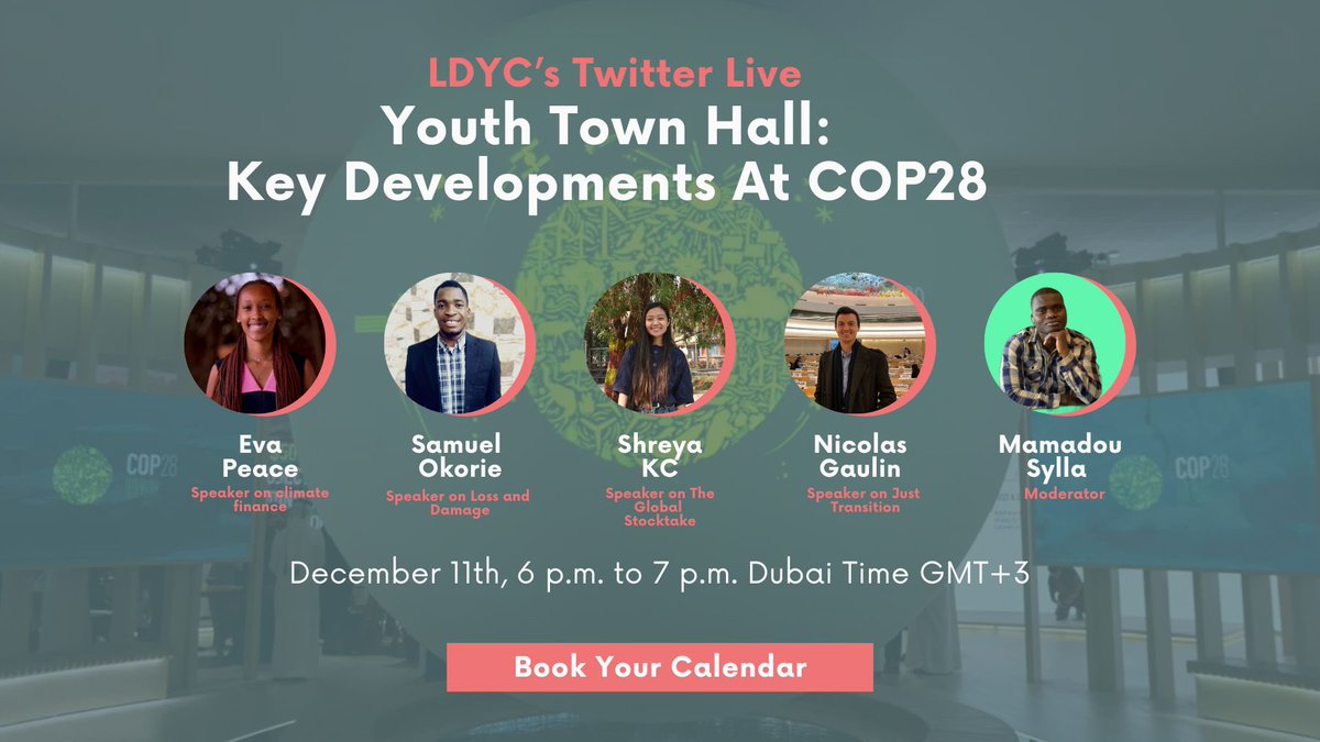 Happening tomorrow! Book your calendar today. This session promises to provide clarity on what has happened so far and what is still expected to happen here at #cop28. Join the Twitter live using this link: twitter.com/i/spaces/1mrxm…