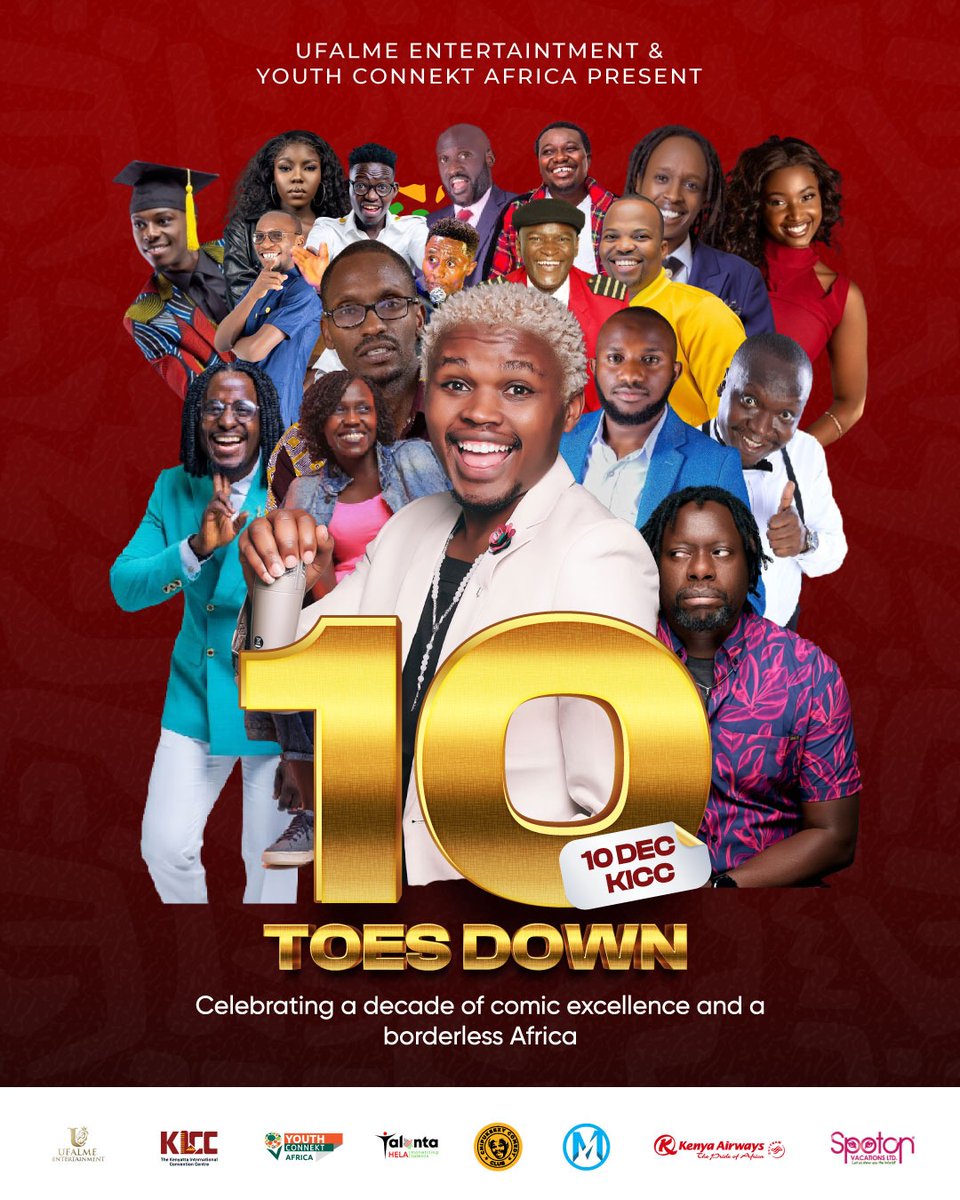 Finally good news! #10ToesDown is officially happening this evening after previous postponement. 

Join @chipukeezyvini as he brings his authentic self to the stage in front of 20,000 vibrant young Africans at #YouthConnektAfrica2023, KICC Nairobi. 

See you there!