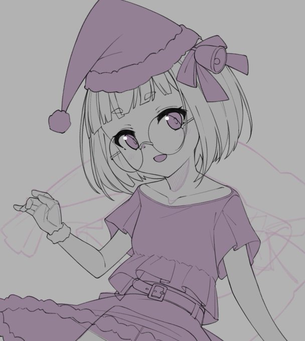 試しに好きな作家さんの描き方をちょこっと入れて描いてみてる 