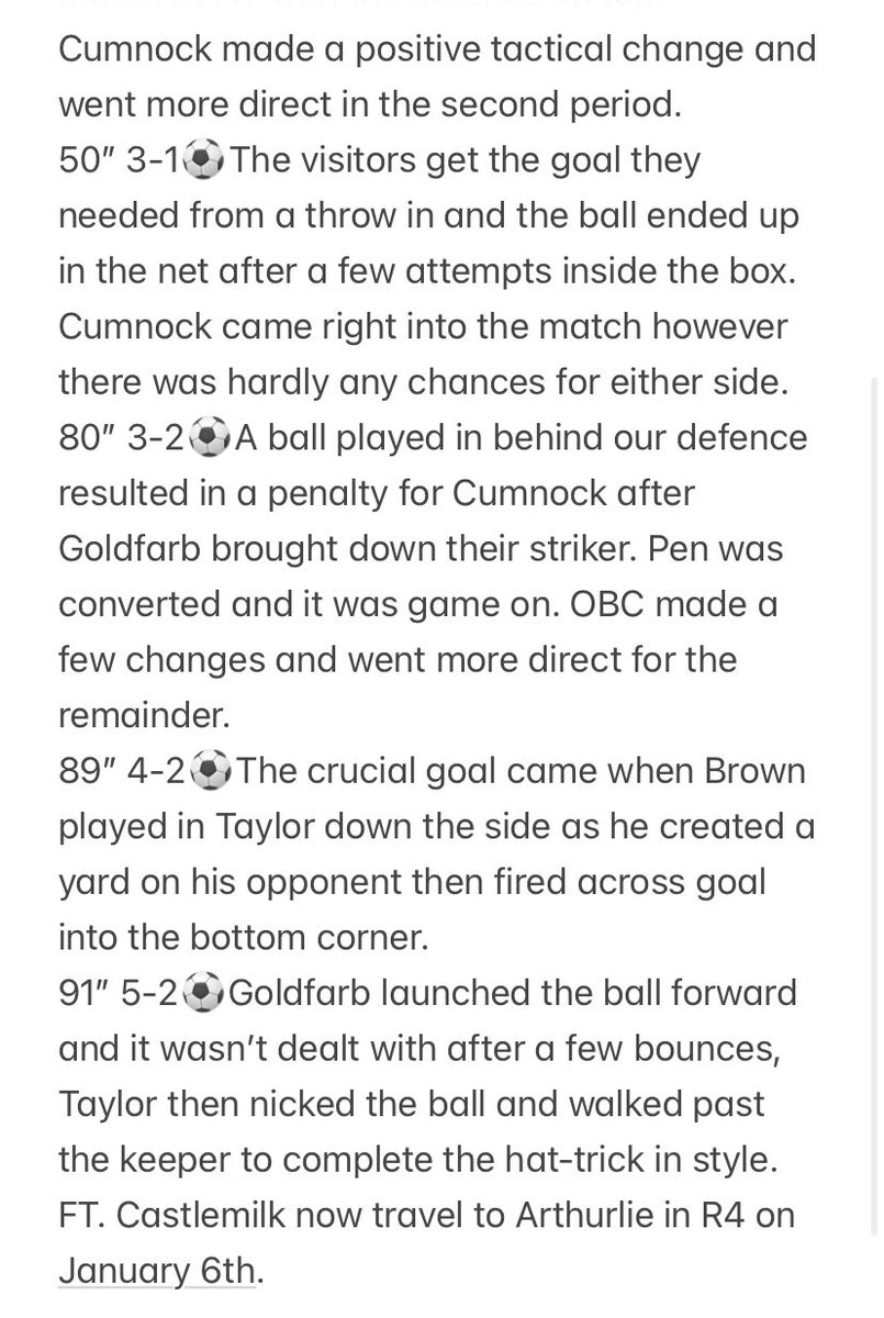 CCFC Saturday tweet media