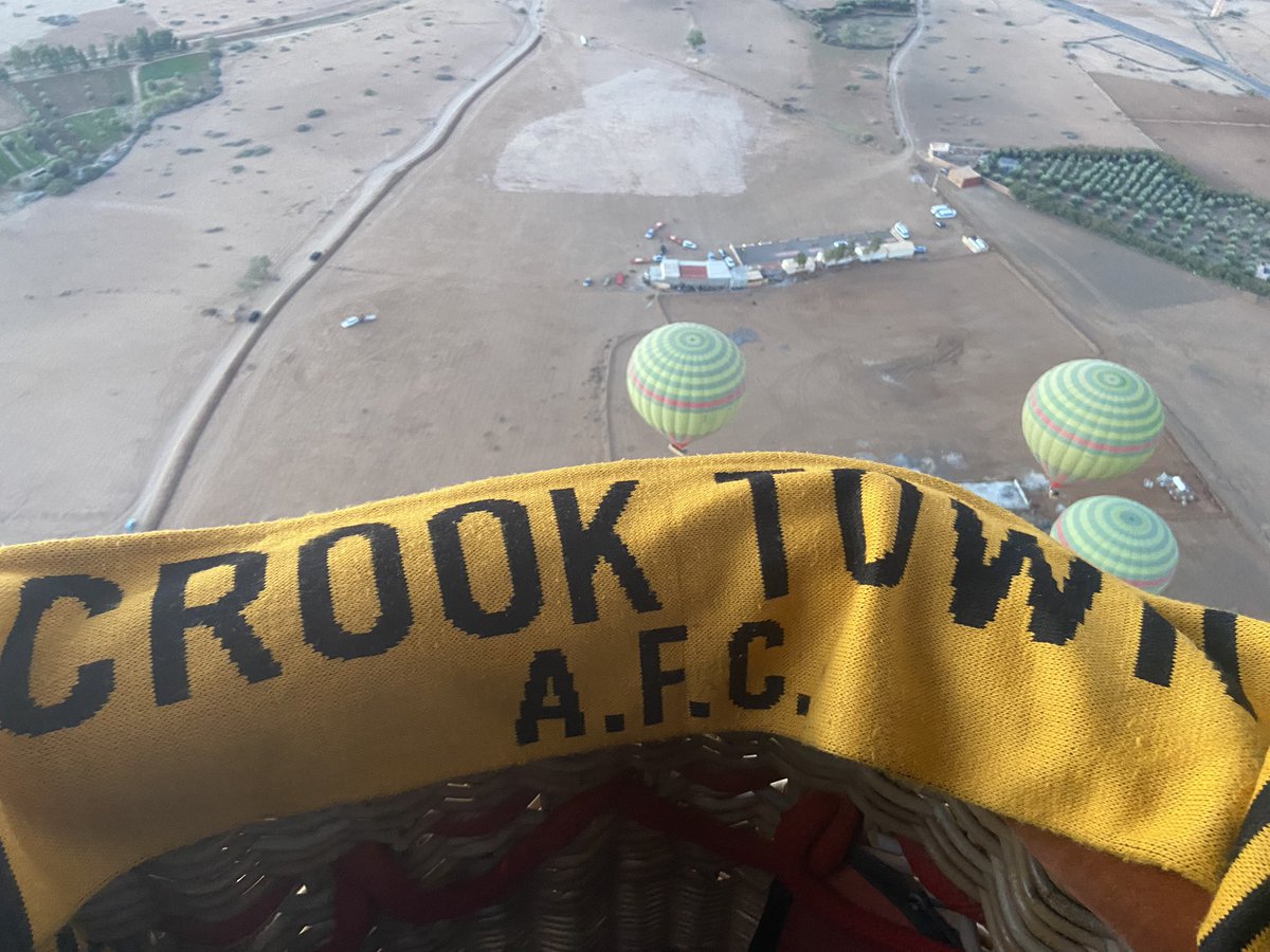 Flying <a href="/crooktown_afc/">Crook Town AFC 🖤💛</a> colours high in the Moroccan sky