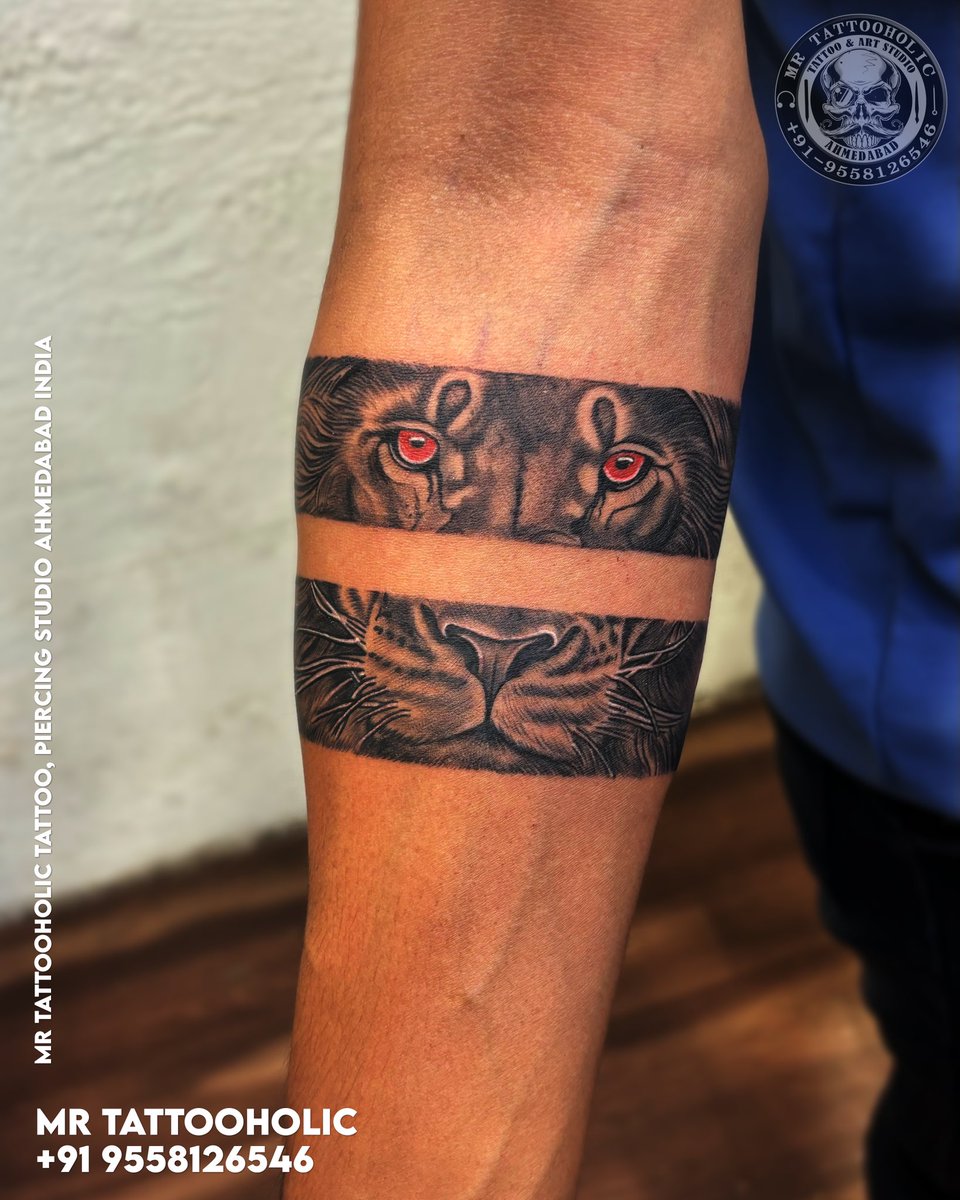 Tattoo uploaded by Charly Mtz • #tiger #arm #bracelet • Tattoodo
