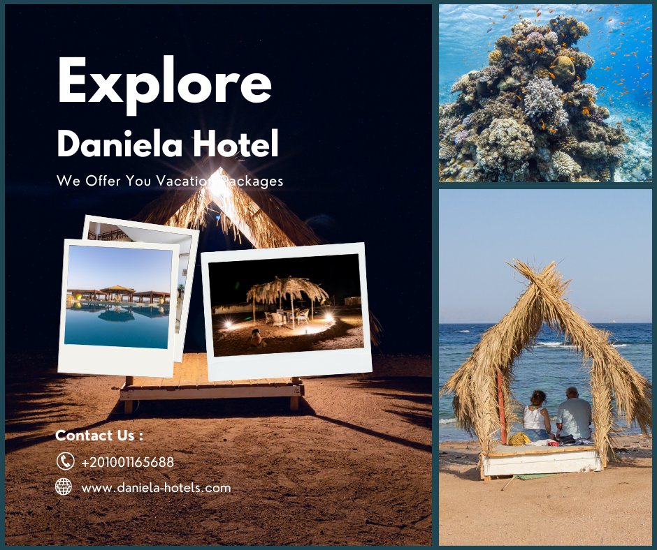 🌟 Explore Daniela Hotel - Your Gateway to Unforgettable Vacation Packages! 🌴🌊

Book your dream vacation today via WhatsApp/Mobile at +201001165688. Let Daniela Hotel be your gateway to an extraordinary getaway! 🐬🌅
#ExploreDanielaHotel #VacationPackages #Dahab #Egypt #Sinai