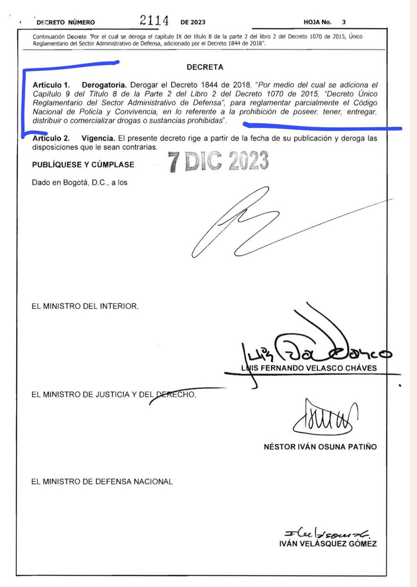 MiguelUribeT's tweet photo. Toman las decisiones, los descubren, nos mienten para justificarse y al final los hechos siempre dicen más que los discursos. No derogaron un decreto que castigaba el consumo, como dicen @petrogustavo y sus ministros. Lo que derogaron era la prohibición de “poseer, tener, entregar, distribuir o comercializar drogas”.